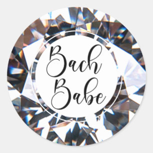 BACH BABE Script Diamond Bachelorette Ronde Sticker