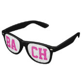 Bach Bachelorette Party Favoriet Hot Pink & White Retro Zonnebril (Gekanteld)