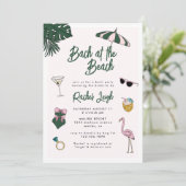 Bach bij Beach Retro Resort Bachelorette Kaart (Staand voorkant)