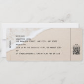 BACH Boarding Pass Destination Wedding QR Code Kaart (Achterkant)