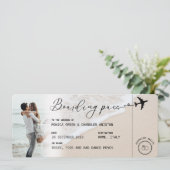 BACH Boarding Pass Destination Wedding QR Code Kaart (Staand voorkant)