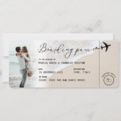 BACH Boarding Pass Destination Wedding QR Code Kaart (Voorkant)