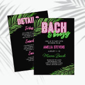 Bach & Boozy Neon Groen & Roze Tropisch weekend Kaart