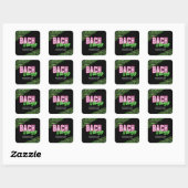 Bach & Boozy Neon Groen & Roze Tropisch weekend Vierkante Sticker (Vel)