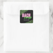 Bach & Boozy Neon Groen & Roze Tropisch weekend Vierkante Sticker (Tas)