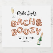 Bach & Boozy Roos Gold Bachelorette Weekend Sparkling Wijnetiket (Enkel label)