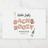 Bach & Boozy Roos Gold Bachelorette Weekend Sparkling Wijnetiket (Enkel label)