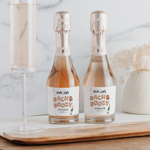 Bach & Boozy Rose Goud Vrijgezellenweekend Sparkling Wijnetiket