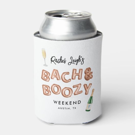 Bach & Boozy Roze Gouden Meisjesuitje Weekend Blikjeskoeler (Blikje Voorkant)