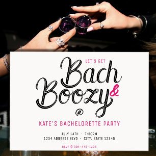 Bach & Boozy Wit & Roze vrijgezellenfeest Kaart