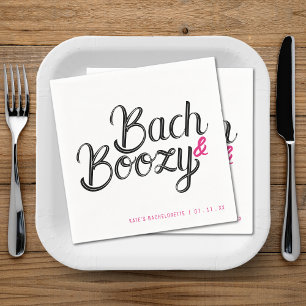 Bach & Boozy Wit & Roze vrijgezellenfeest Servet