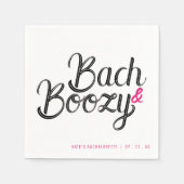 Bach & Boozy Witte en Roze Meidenavond Feest Servet (Voorkant)
