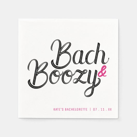 Bach & Boozy Witte & Roze Meisjesuitje Servet (Voorkant)