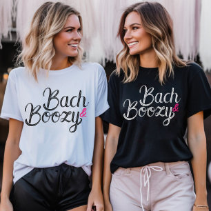 Bach & Boozy Zwart & Roze Meisje-Ondertrouwfeest T-shirt