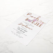 Bach & Boujee Diamond Glam Bachelorette-feest Roos Folie Uitnodiging (Gedraaid)