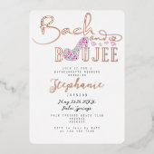 Bach & Boujee Diamond Glam Bachelorette Party Roos Folie Uitnodiging (Voorkant)