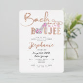 Bach & Boujee Diamond Glam Bachelorette Party Roos Folie Uitnodiging (Staand Voorkant)