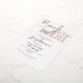 Bach & Boujee Diamond Glam Bachelorette Party Roos Folie Uitnodiging (Gedraaid)