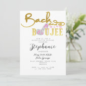 Bach & Boujee Gold Diamond Glam Bachelorette Party Kaart (Staand voorkant)