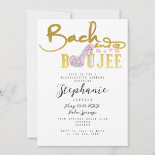 Bach & Boujee Gold Diamond Glam Bachelorette Party Kaart