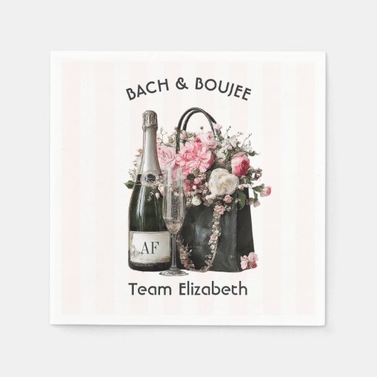 Bach & Boujee Persoonlijk Team Bruid Bachelorette Servet (Voorkant)