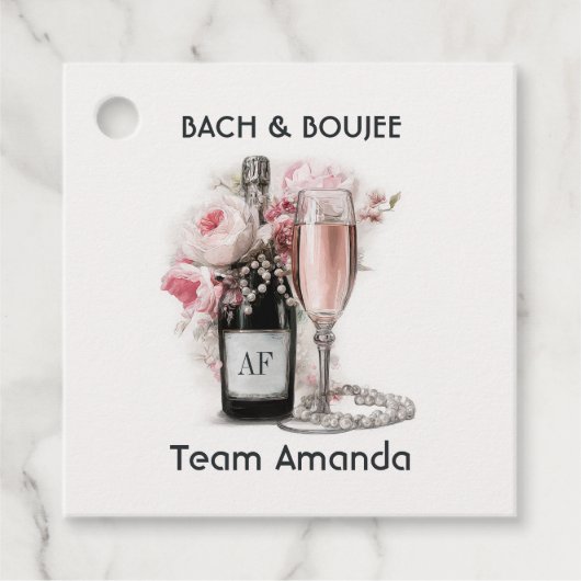 Bach & Boujee Persoonlijk Team Bruid Bedankjes Labels (Voorkant)