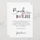 Bach & Boujee Roze Diamant Glam Bachelorette Feest Bedankkaart (Voorkant / Achterkant)