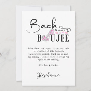 Bach & Boujee Roze Diamant Glam Bachelorette Feest Bedankkaart