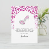 Bach & Boujee Roze Diamanten Glam Bachelorette Par Bedankkaart (Staand voorkant)