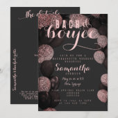 BACH Boujee Zwart Roze Ballonnen Bachelorette Part Kaart (Voorkant / Achterkant)