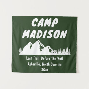 Bach Camp Vrijgezellenfeest Berg Camping Prop Sign Wandkleed