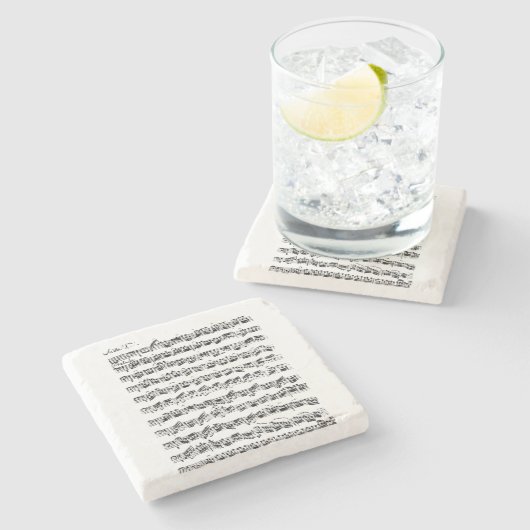 Bach cello suite for dinner stenen onderzetter (Zijkant)