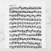 Bach cello suite for dinner wijn etiket (Enkel label)