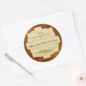 Bach Cello Suite Manuscript  Bookplate Ronde Sticker (Envelop)