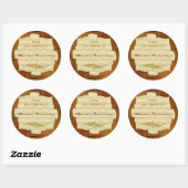 Bach Cello Suite Manuscript  Bookplate Ronde Sticker (Vel)