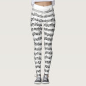 Bach Cello Suite Originele Nota Leggings (Voorkant)