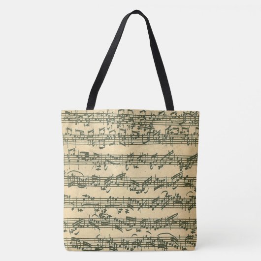 Bach Chaconne Authentic Manuscript Excerpt Tote Bag (Voorkant)