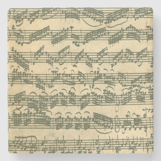 Bach Chaconne Manuscript Stenen Onderzetter (Voorkant)