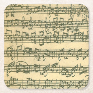 Bach Chaconne Music Manuscript for Solo Violin Kartonnen Onderzetters
