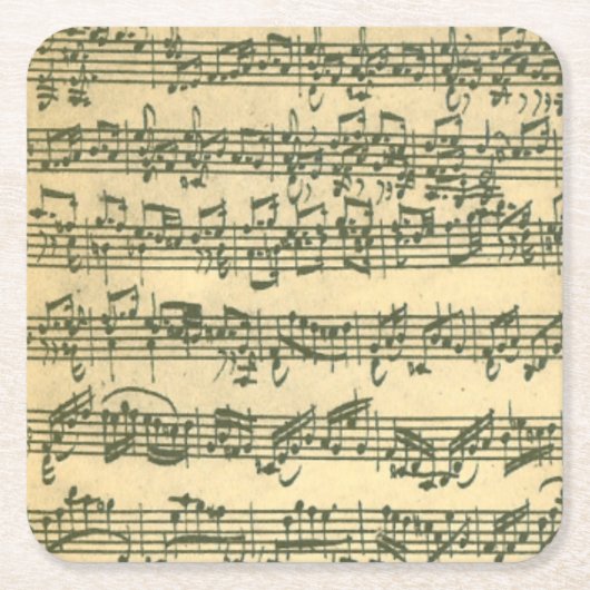 Bach Chaconne Music Manuscript for Solo Violin Kartonnen Onderzetters (Voorkant)