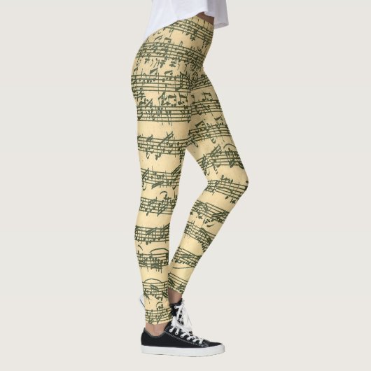 Bach Chaconne Music Manuscript Leggings (Rechts)