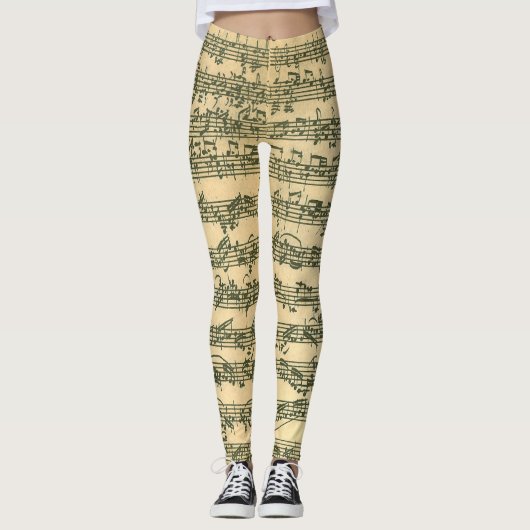 Bach Chaconne Music Manuscript Leggings (Voorkant)
