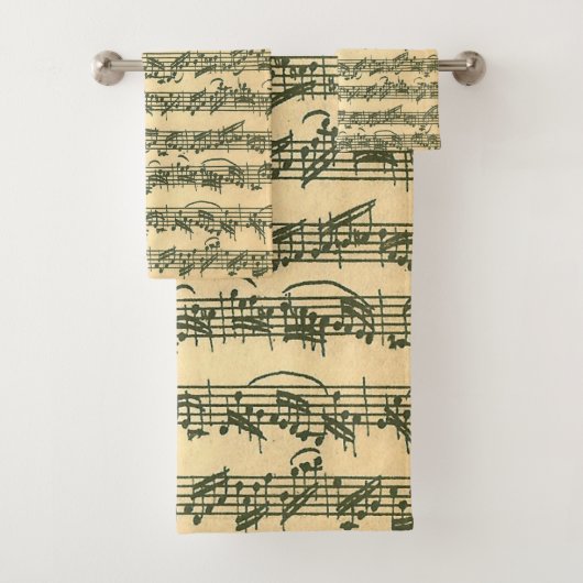 Bach Chaconne Original Music Manuscript Bad Handdoek (Insitu)