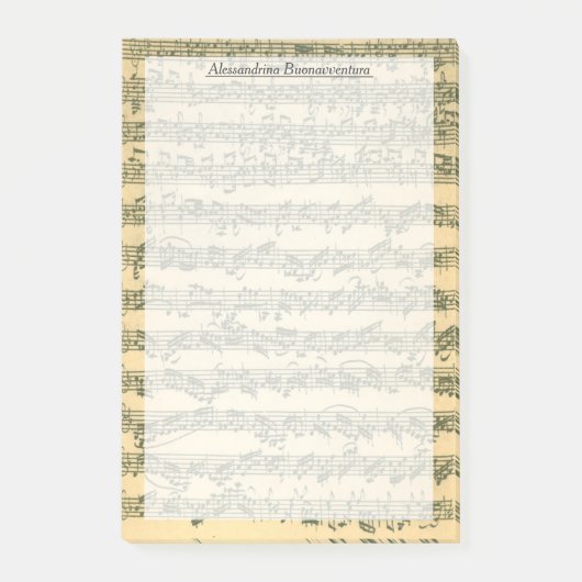 Bach Chaconne Violin Manuscript Custom Name Post-it® Notes (Voorkant)