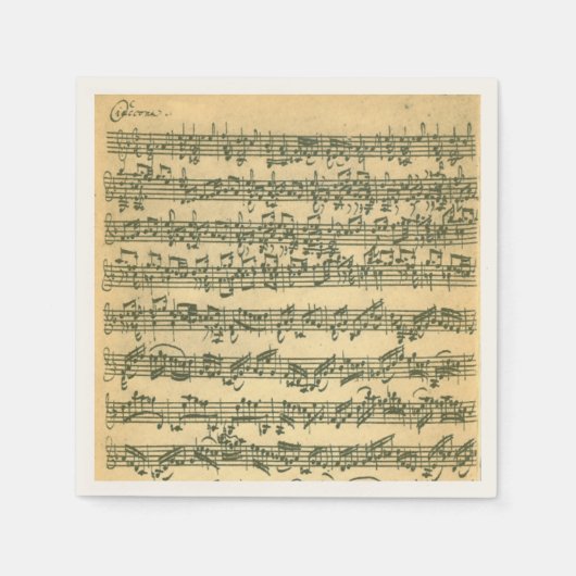 Bach Chaconne Vioolmuziek Manuscript Servetten (Voorkant)