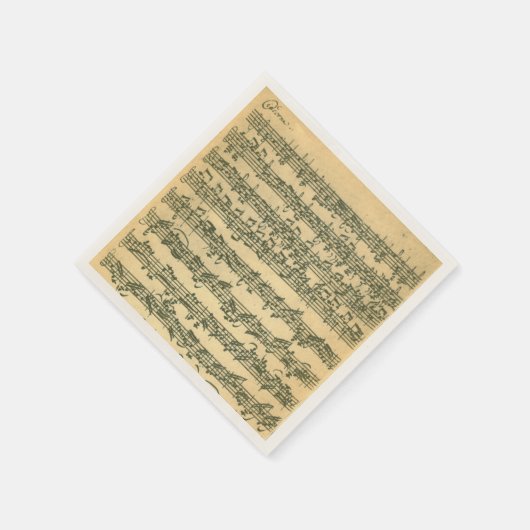 Bach Chaconne Vioolmuziek Manuscript Servetten (Hoek)