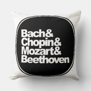 Bach, chopin en Mozart en Beethoven Kussen