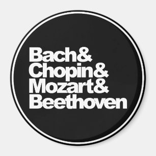 Bach, chopin en Mozart en Beethoven Magneet