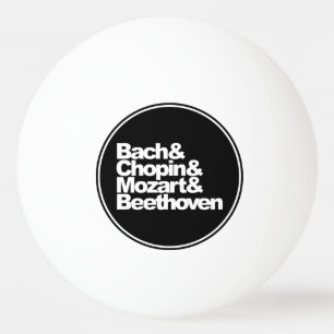 Bach, chopin en Mozart en Beethoven Pingpongbal