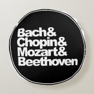 Bach, chopin en Mozart en Beethoven Rond Kussen